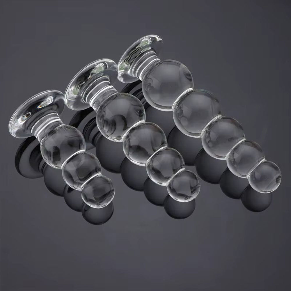 Clear Glass Beads Butt Plug Luveden Clear Glass Beads Butt Plug Luveden
