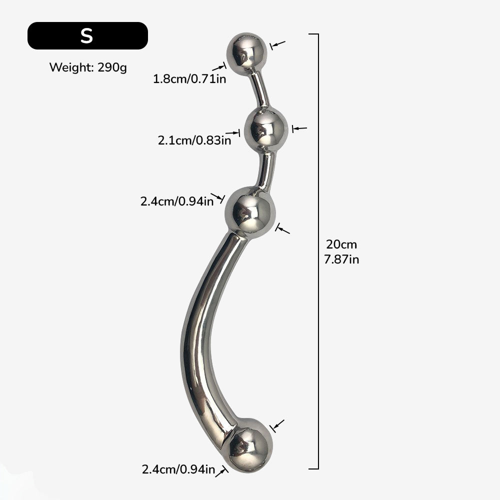 Curved Beads Stainless Steel Wand