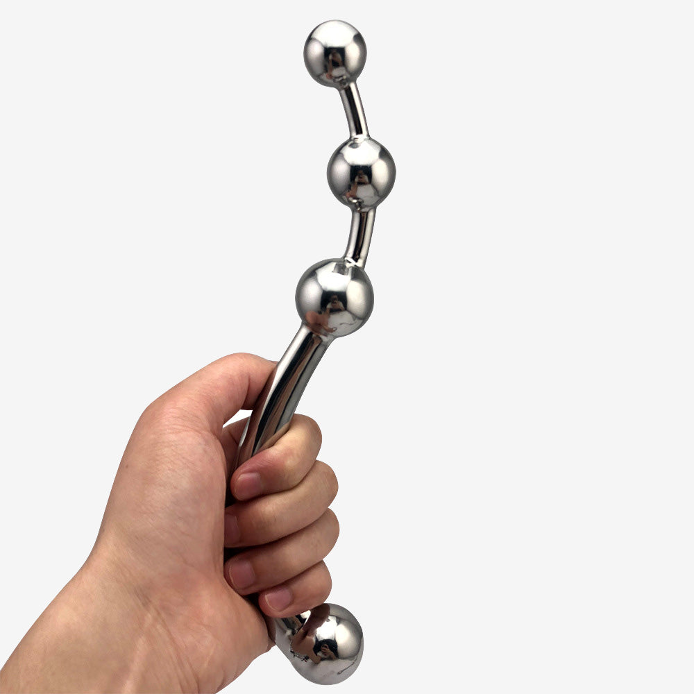 Curved Beads Stainless Steel Wand