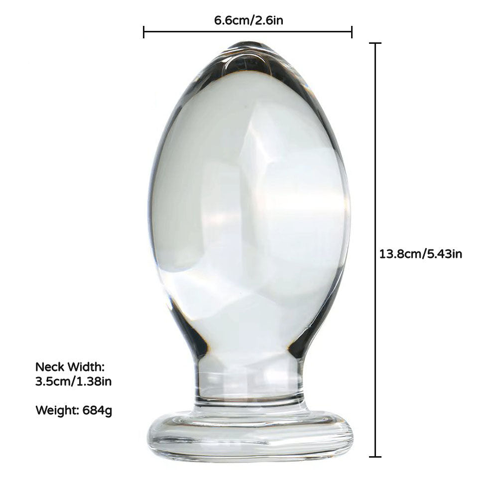 Egg Shape Glass Anal Plug Luveden Egg Shape Glass Anal Plug Luveden
