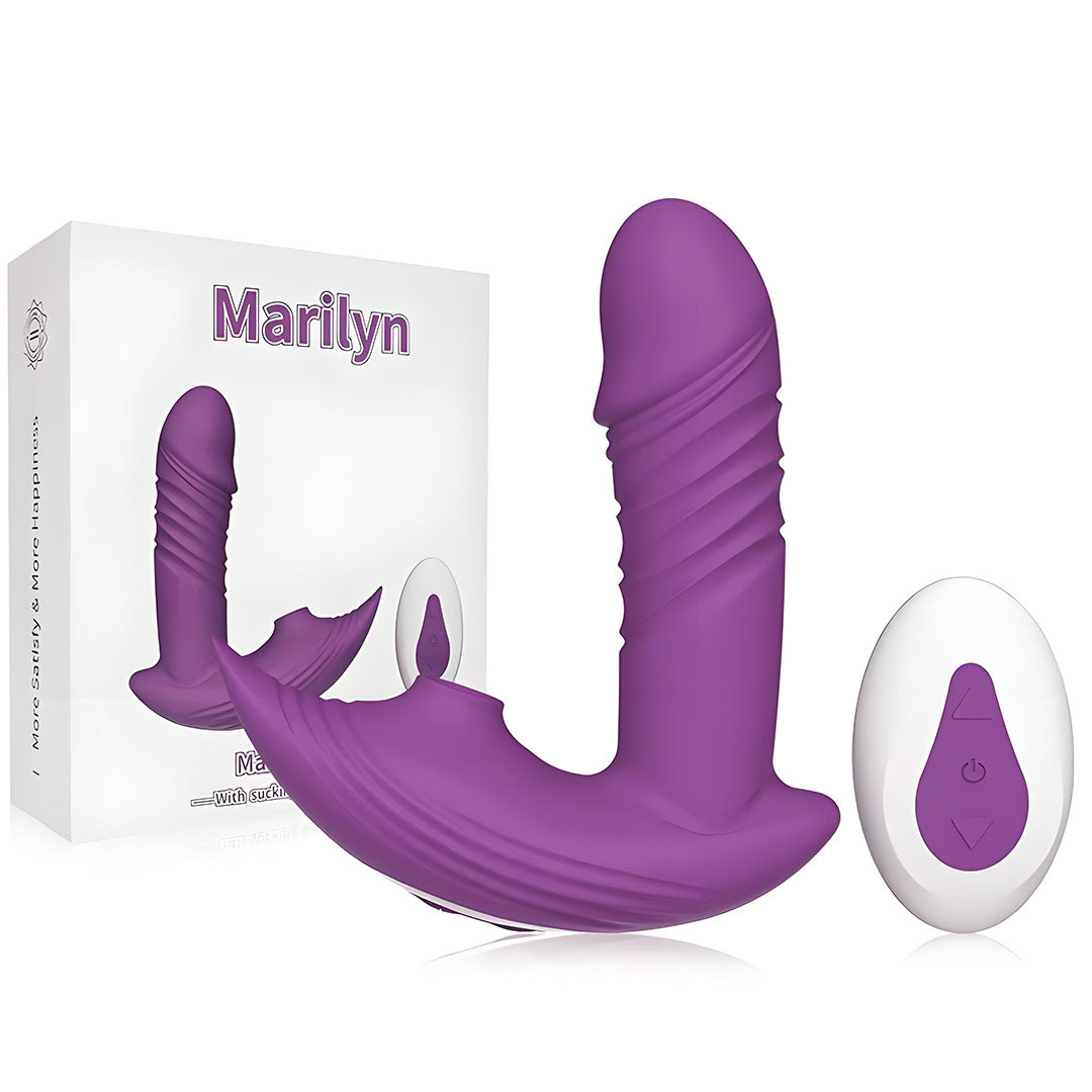 Marilyn Wearable Thrusting Dildo with Clit Sucker