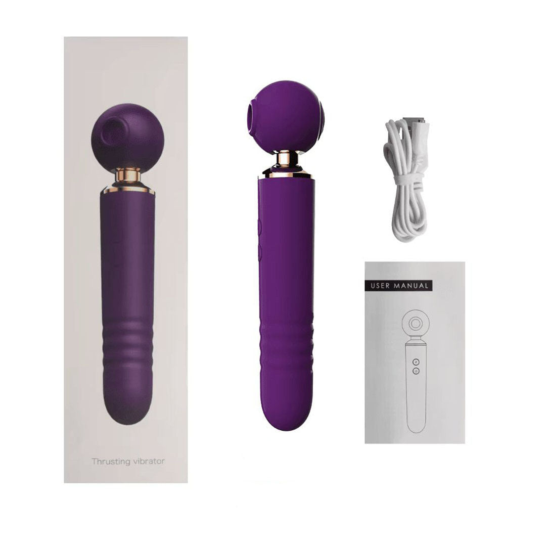 Magic Wand Vibrator with Sucking Patting and Thrusting Functions