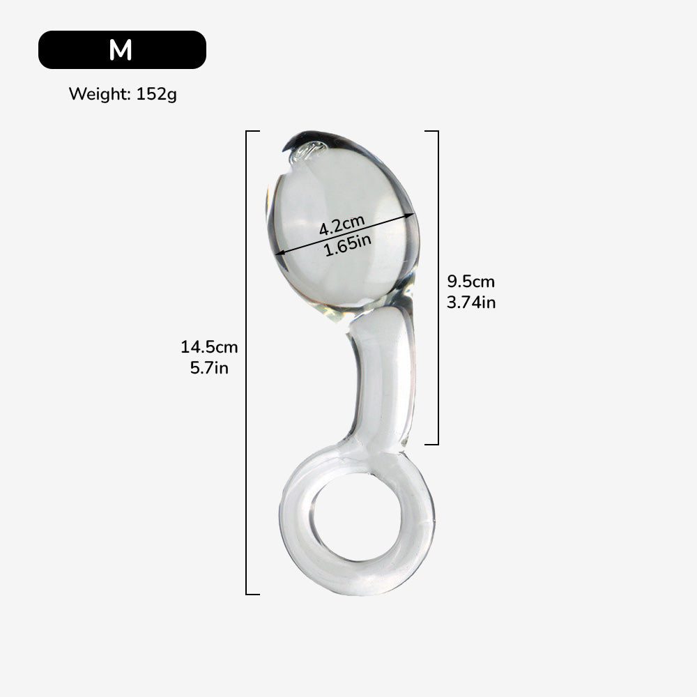 Ring-pull Egg Glass Anal Plug