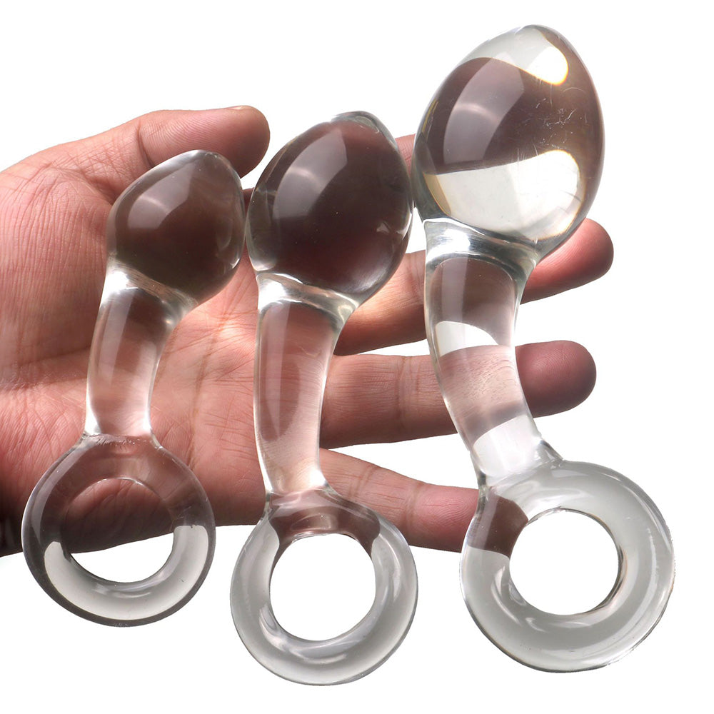 Ring-pull Egg Glass Anal Plug