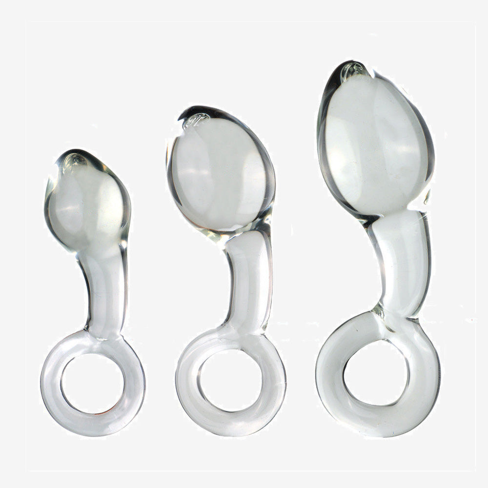 Ring-pull Egg Glass Anal Plug