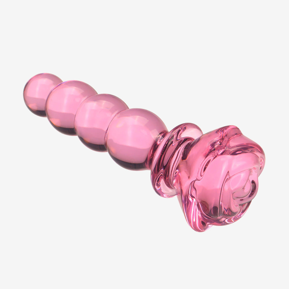 Rose Glass Anal Plug