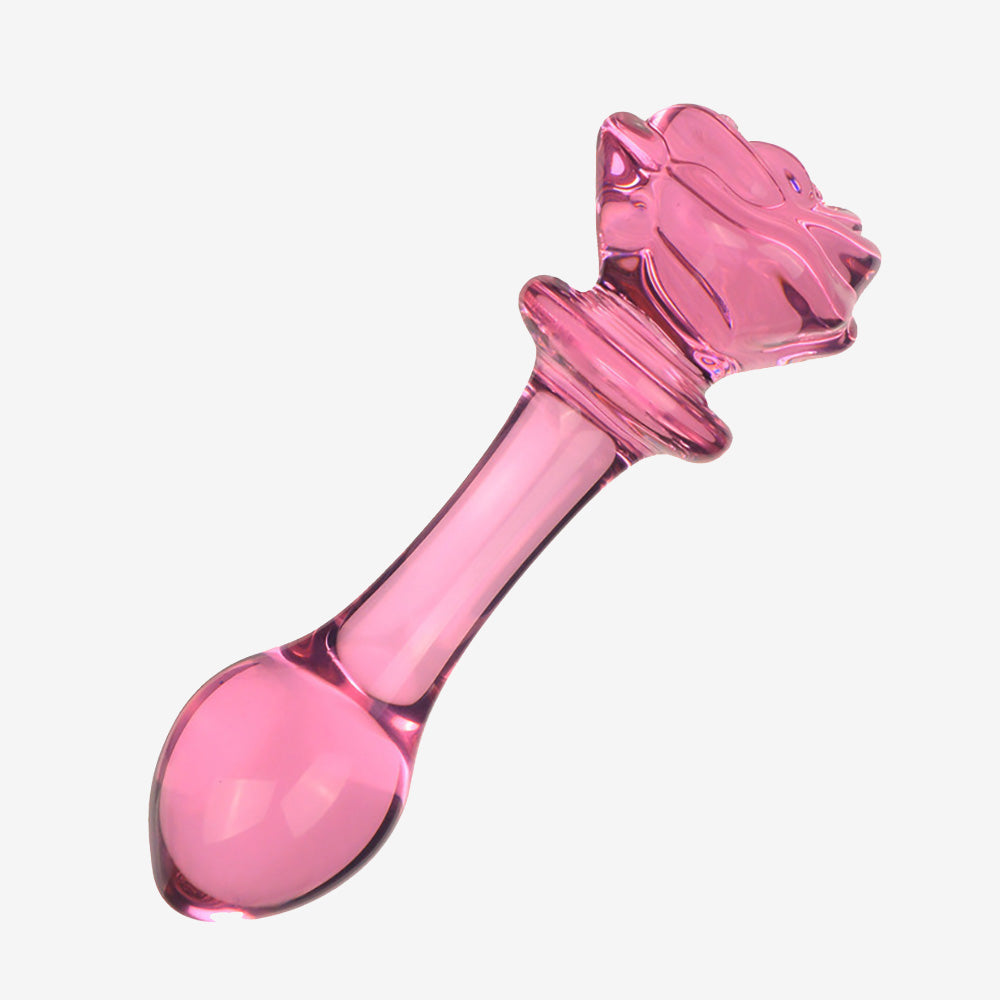 Rose Glass Anal Plug