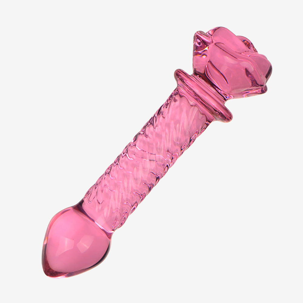 Rose Glass Anal Plug