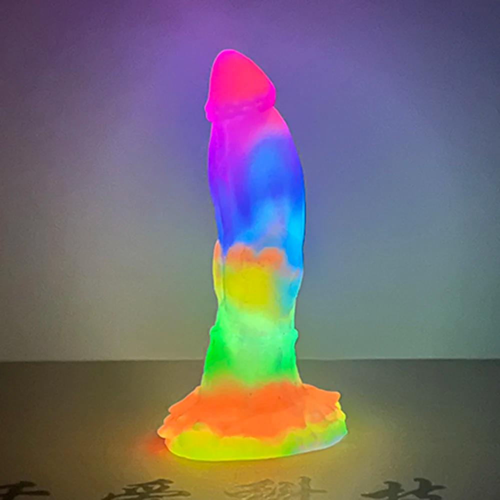 silicone-silicone-muscle-texture-dildo-luminous-S-glowing