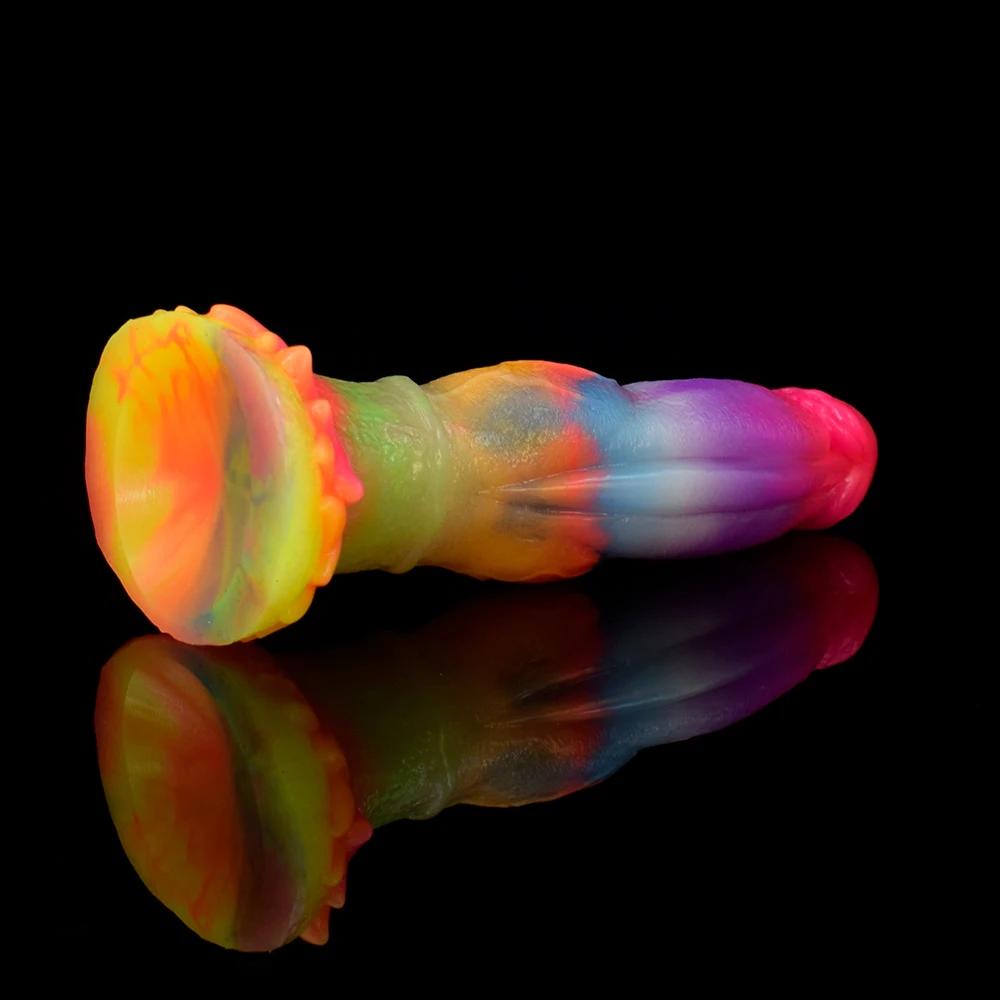 silicone-silicone-muscle-texture-dildo-luminous-lying-down-with-suction-cup