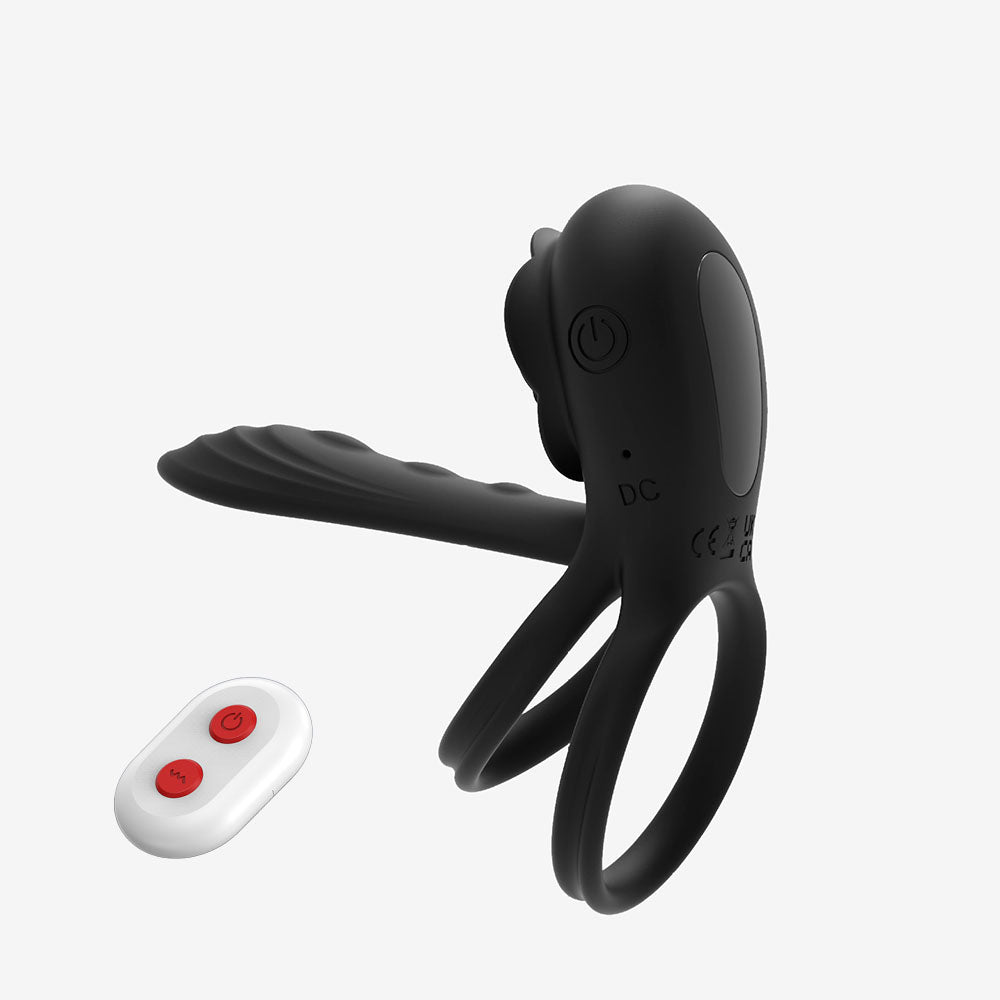 Tanhua Vibrating Cock Ring with Rose Vibrator