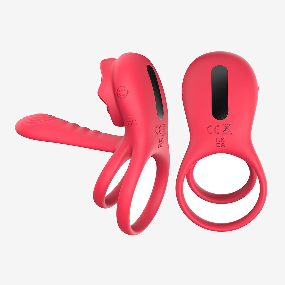 Tanhua Vibrating Cock Ring with Rose Vibrator