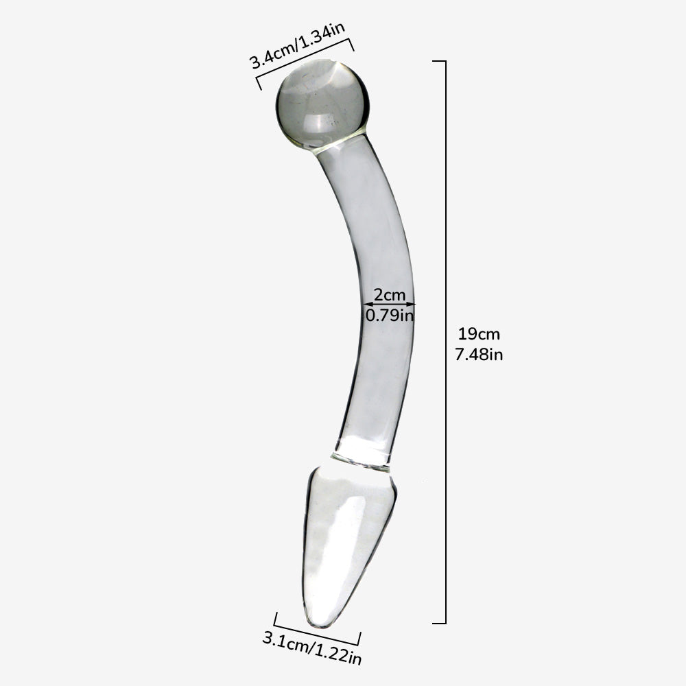 The Luna Curve Glass Butt Plug